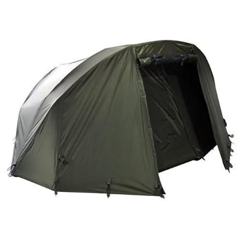 Carpline24 Angelzelt Economic 1-Mann-Bivvy inkl. Winterskin, stabiles Karpfen-Zelt mit Überwurf, schneller Aufbau, herausnehmbare Bodenplane