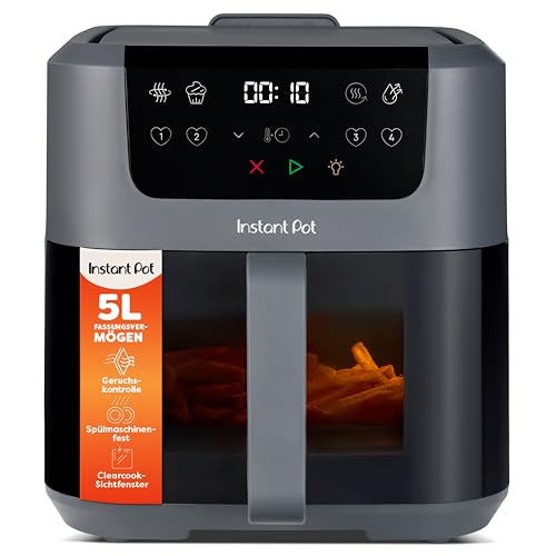 Instant Pot - Vortex Compact Truffle-Heißluftfritteuse - 5 l Korb, Familiengröße, 4 in 1 - Heißluftfrittieren, Dörren, Backen, Aufwärmen, Antihaftbeschichtung, Leicht zu reinigen, Spülmaschinenfest