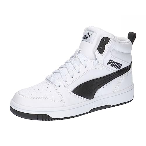 Puma Unisex Kinder Rebound V6 Mid Jr Sneaker, Puma White Puma Black, 38 EU