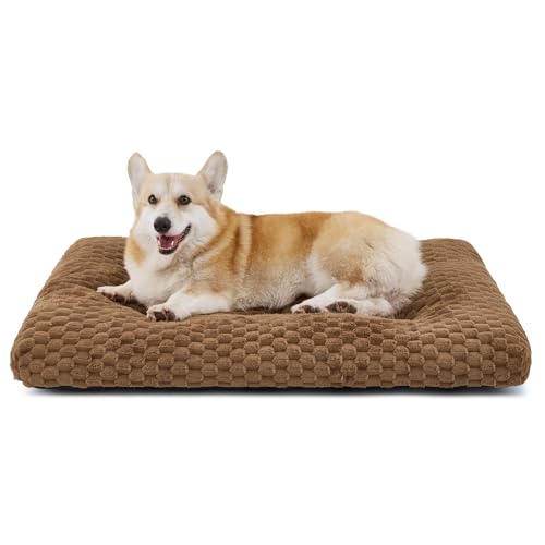 BEDSURE Hundebett Grosse Hunde waschbar,89x58x9cm,Braun