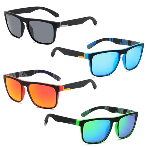 FeiOne 4 Paar Sonnenbrille Herren and Damen, Party Brille, Sonnenbrillen Herren/Damen Verfügbar, Partybrillen, Sportarten Mode Sonnenbrille, UV Schutz, Unisex