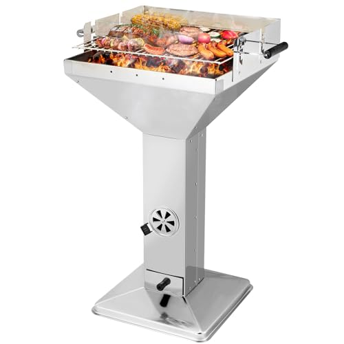 TLGREEN Edelstahl Holzkohle-Säulengrill