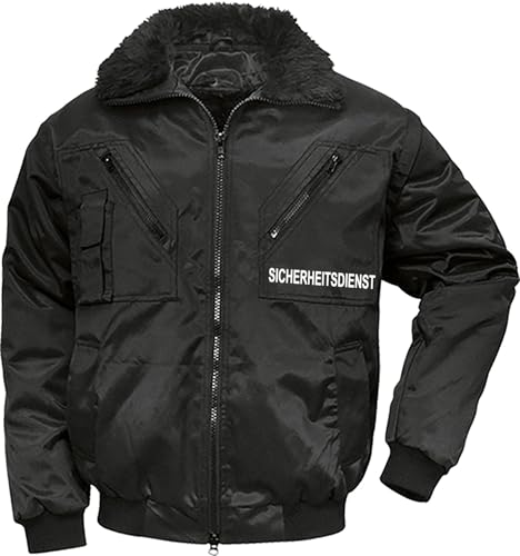 FaPak Security Jacke I 4-in-1 Arbeitsjacke Herren mit Aufdruck Sicherheitsdienst I Wasser- & windabweisende Pilotenjacke mit abnehmbaren Ärmeln
