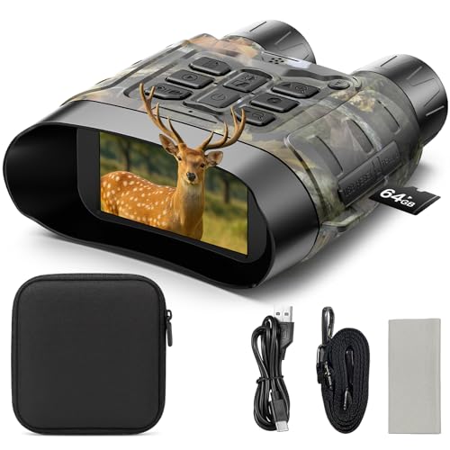 Nachtsichtgerät 4K 112MP, 600m Reichweite 18-Fach Zoom Digital Nachtsichtgerät mit 4 Zoll HD Bildschirm & 64GB Karte, Wiederaufladbar 5000mAh Nachtsichtkamera für Jagd Camping Beobachtung