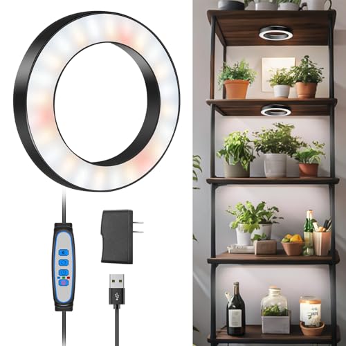 Wiaxulay Pflanzenlampe LED, 84 LED Vollspektrum Wachstumslampen für Pflanzen, Pflanzenlicht für Zimmerpflanzen, 6.3in Grow lampe mit USB Adapter, 6/12/16H Auto Timer, 3 Lichter Modi und 5 Helligkeit