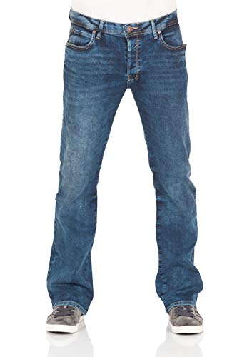 LTB Jeans Herren Jeans Bootcut Roden - Low Waist Herren Bootcut Jeans mit Knopfleiste und Stretch - Roden Blue Lapis WASH Jeanshose Blau 33W / 34L