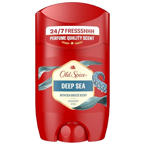 Old Spice Deep Sea Deostick für Männer 50 ml, 24/7 Frischhh bei täglicher Anwendung, langanhaltender Duft in Parfumqualität, Schutz vor Gerüchen, Ohne Aluminiumsalze, unsichtbar auf Schwarz und Weiß