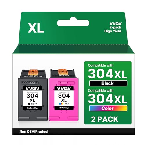 VVQV 304 XL Druckerpatronen Multipack 304XL Ersatz für HP 304 Druckerpatronen schwarz und Farbe für HP Envy 5000 5030 5010 5020 5032 5020 für HP Deskjet 3750 2630 2620 2622 3720 3730 3760 3762