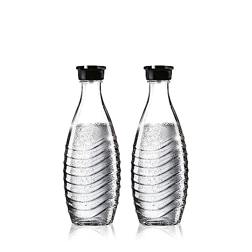 SodaStream DuoPack Glaskaraffe, Ersatzflaschen geeignet für die SodaStream Wassersprudler Crystal und Penguin, 2x 0,6 L Glaskaraffe