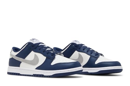 NIKE Dunk Low Sneaker Schuhe (White/Navy, EU Schuhgrößensystem, Erwachsene, Numerisch, M, 45)