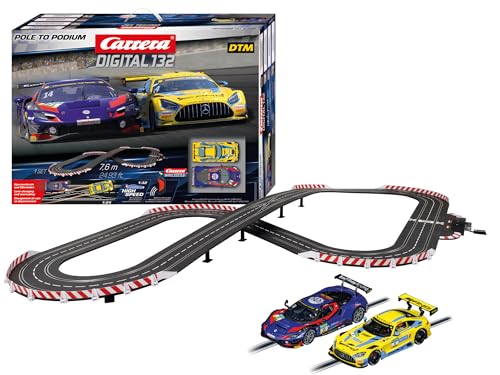 Carrera - 20030038 Digital 132 | Pole to Podium Rennbahn-Set Bahn und lizensierte Slotcars | bis zu 6 Spieler | Für Kinder ab 8 Jahren & Erwachsene