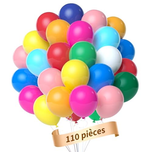 Elalove 110 Stück Luftballons Bunt 11 Farben 27cm Latex Ballons Luftballon Geburtstag Partydekoration Karneval Hochzeit Valentinstag Theme Party Luftballons Pastellfarben Weiß Gold