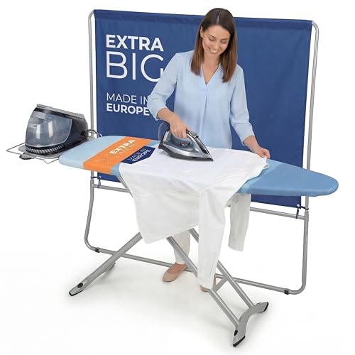 Bügelbrett für dampfbügelstation Ironing Board Groß XXL stabil bügeltisch breit Bügelbretter - 130x48 Bügelfläche