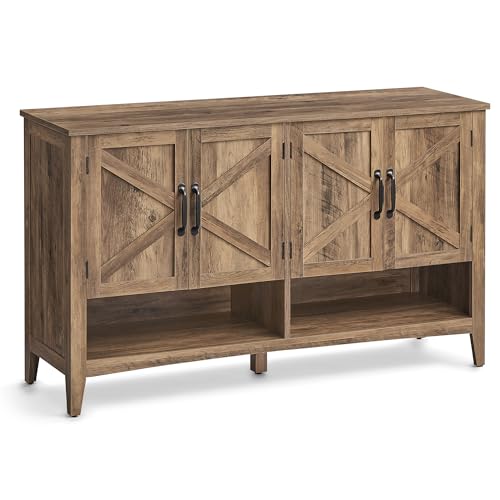 VASAGLE Schuhschrank, Schuhregal, Schuhaufbewahrung, traditioneller amerikanischer Stil, Schuh-Organizer mit höhenverstellbarer Ablage, Griffen, stabilen Beinen, Flur, honigbraun LBC039B01