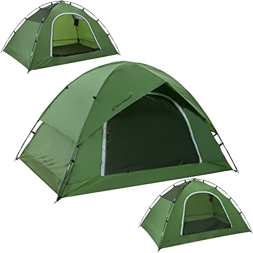 Clostnature 2 Personen Zelt für Camping - Wasserdichtes Outdoor 2 Mann Zelt Leichtes Kuppelzelt für 2 Personen, Kompakt Zelt mit Kleinem Packmaß für Familie, Strand, Festival