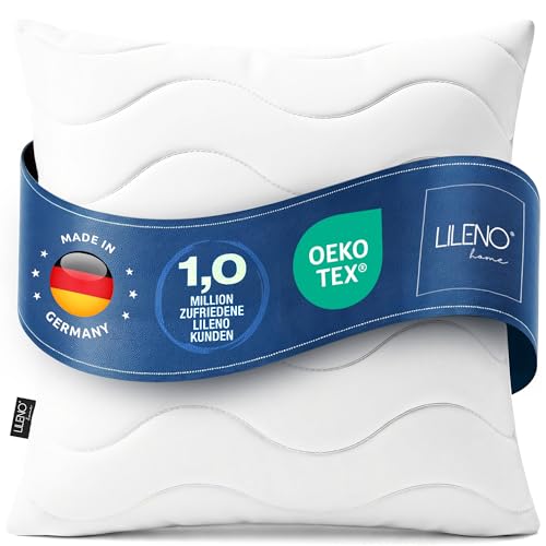 LILENO HOME Allergiker Kopfkissen 80x80 (1er Set) – 95°C waschbar, Oeko-Tex & Made in DE – Kissen 80x80 anpassbar für himmlischen Schlaf – Haut schmeichelndes & geruchsfreies Pillow