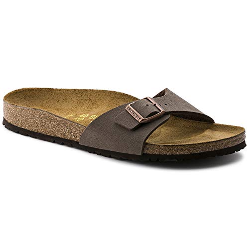 BIRKENSTOCK Classic Madrid Birko-Flor, Damen Pantoletten, Gr.-39 EU,Braun (Nubuk Mocca)