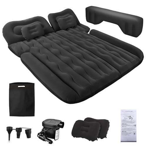 FORMIZON SUV Aufblasbare Matratze, 180 * 140cm Auto Luftmatratze, Aufblasbare Matratze Kofferraum mit Luftpumpe und 2 Kissen, Tragbare Doppelseitige Dickere Auto Bett für Reisen Camping Outdoor
