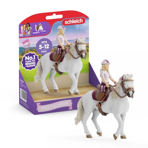 schleich HORSE CLUB | Sofia & Blossom 42713 | bewegliche Mädchenfigur | mit Pferde Zubehör | tolles Geschenk für Mädchen und Jungen | Pferde Spielzeug ab 5 Jahren | 10 Teile | exklusiv bei Amazon