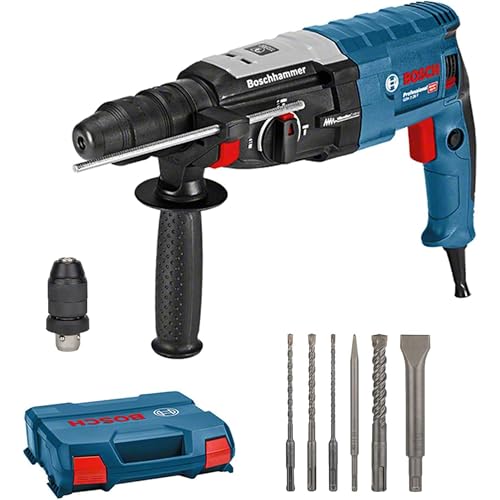 Bosch Professional Bohrhammer GBH 2-28 F (Leistung 880 Watt, Bohr-Ø Beton max: 28 mm, inkl. 6tlg. Bohr-Meißel-Set, SDS-plus, L-Case) - Amazon Exclusive Set Set