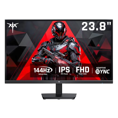 KTC 24 Zoll Monitor, FHD 1920×1080 IPS Bildschirm, 144Hz, Adaptive Sync, 5ms MPRT, 99% sRGB, 95% DCI-P3, ΔE<2, Hardware-Blaulichtfilter, Flicker-Free, HDMI, DisplayPort, H24B9S (Generalüberholt)