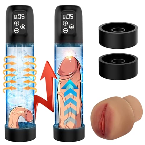 Penispumpe für Penisvergrößerung Sex Spielzeug für die Männer Elektrische Penis Pumpe Vakuumpumpe mit 4 Saugstufen 3 Automatische Trainingsmodi Wasserdicht Masturbator mi