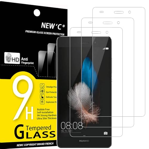 NEW'C 3 Stück für Huawei P8 Lite für Panzerglas, Frei von Kratzern, 9H Härte, HD Displayschutzfolie, 0.33mm Ultra-klar, Ultrabeständig