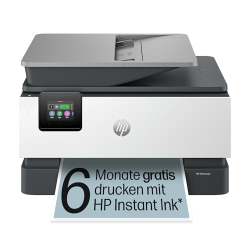 HP OfficeJet Pro 9120e Multifunktionsdrucker, 6 Monate gratis drucken Instant Ink inklusive, Drucker, Scanner, Kopierer, Fax, WLAN, LAN, Duplex, Airprint, Grau-Weiß