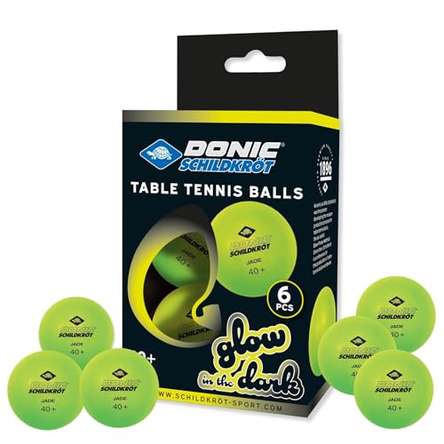 Donic-Schildkröt Tischtennisbälle Glow in the Dark, 6 Bälle für das Spiel bei Dämmerung und Dunkelheit, 608507