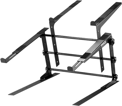 Pyle Dual Laptop Ständer & Notebook Ständer – Doppel Laptopständer als Laptop Halterung für 2, Breite Verstellbar für Dell Laptops, Notebooks & als MacBook Stand & Ähnliches, Laptop Stand bis zu 15Kg