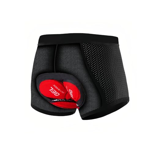 WVWMYM Fahrradhose Herren Gepolstert, Radlerhose Herren 5D Gepolstert Radunterhose Atmungsaktive Stoßfeste Schnelltrocknende Fahrradhosen für Fahrrad Motorrad Fahrradbekleidung (XL, Rot)