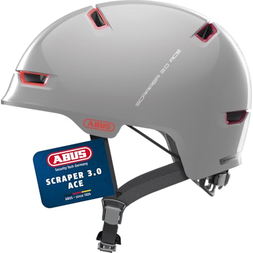 ABUS Stadthelm Scraper 3.0 ACE - Robuster Fahrradhelm für den Stadtverkehr - für Damen und Herren - Grau/Orange, Größe L