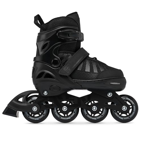 RAVEN Inline Skates Inliner für Kinder und Erwachsene OPTIONAL 2in1 mit Schlittschuhen verstellbar Oxen (Oxen Black ohne Kufen, 38-42 (25cm-27,5cm))