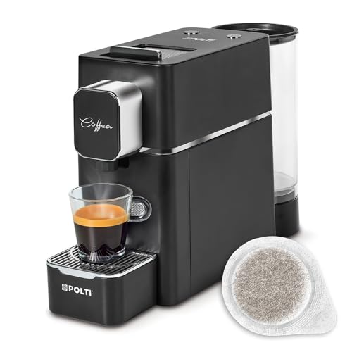 POLTI Coffea S15B – Espresso Maschine, kompatibel mit E.S.E. Pads 44 mm, 0,85 L Wassertank, 19 Bar Pumpendruck, Schwarz