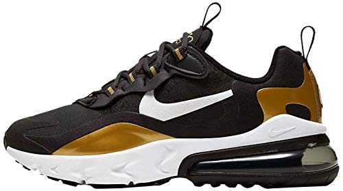 Nike Air Max 270 React (Gs) - Anthracite/White-Black-metallic GOL, Größe:6Y