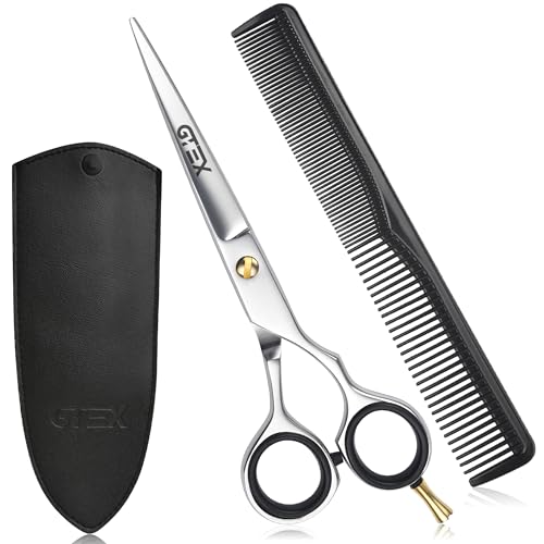 Friseurschere Scharfe Haarschere GTEX 6,5 Zoll Professionelle Haarschneideschere Prämie Schere Haare Schneiden mit Kamm und Etui, Hair Scissors