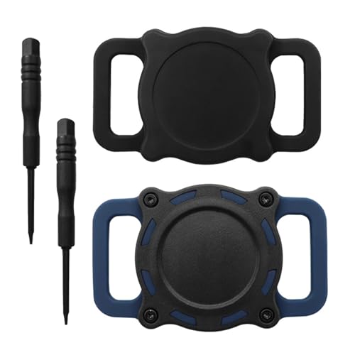 YSYONBOE 2 Stück Airtag Hundehalsband Halter, IPX8 Wasserdichter Airtag Katzenhalsband Hund Katze Tractive GPS Tracker Halsband Schutz Hülle für Apple Air Tag