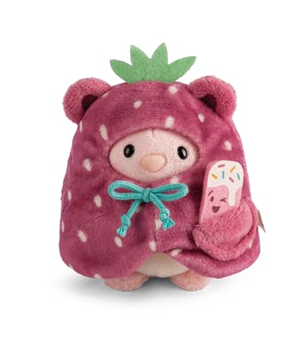 NICI Kuscheltier Hase Pibu 8cm mit Softeis & Erdbeerkostüm in Geschenkbox - rosa - Stofftier aus weichem Plüsch, niedliches Plüschtier zum Kuscheln und Spielen, für Kinder & Erwachsene - 61652
