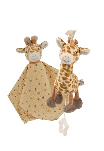Sterntaler Multipack Spielwaren Giraffe Kaya Set, Spieluhr S und Schmusetuch L, weiches Baby Geschenkset zum Kuscheln und Einschlafen, Goldbraun, 40×7×9 cm