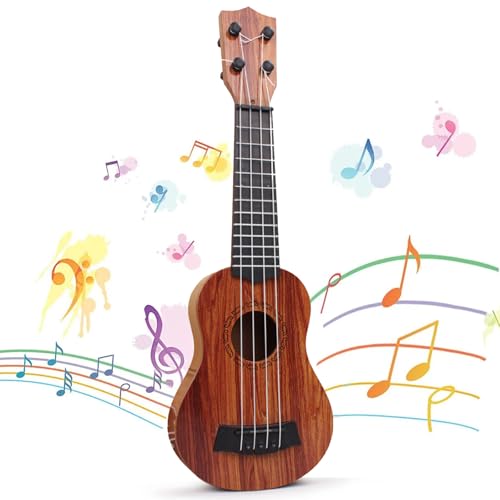 Ukulele, Kindergitarre, 38cm Mini Gitarre, Gitarre Mit 4 Verstellbaren Seiten, Ukulele Spielzeug für Anfänger, Jungen, Mädchen, Spielzeug Musikinstrumente (15 Zoll)