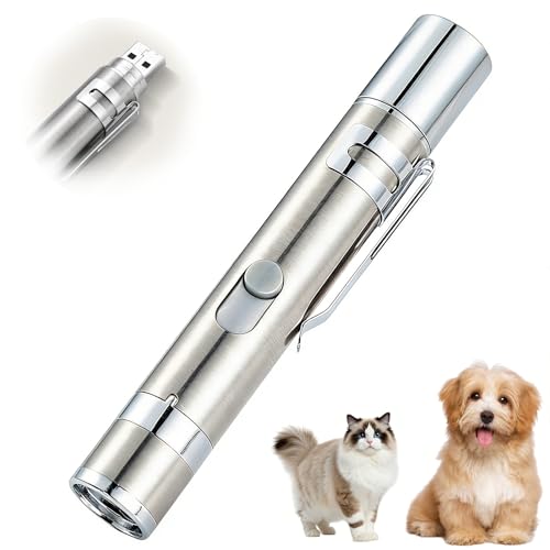 Interaktives Katzenspielzeug LED Pointer,7-in-1 interaktives Spielzeug für Katzen und Hunde mit 5 Mustern,Nachtbeleuchtung & Purple Light Check Urinflecken,Trainings und Lichtspielzeug für Haustiere