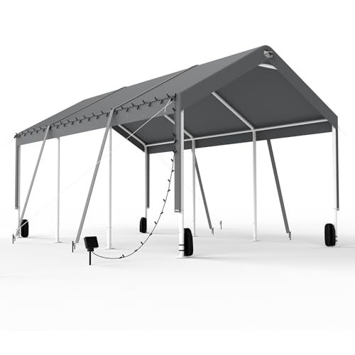 Carport 3.1x6m wasserdicht mit Seitentüren Robustes Autozelt für ganzjährigen Schutz Portables Garagenzelt mit Stahlrahmen für Auto Motorrad und Outdoor Veranstaltungen