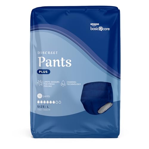 Amazon Basic Care Man Pants Plus Large – 40 Stück (4 Packungen à 10 Stück), Blau