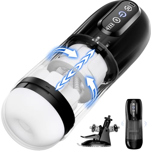 PRONFANS Elektrischer Sex Spielzeug für die Männer Masturbieren für Männer 10 Teleskopfunktion & Rotierend & Vibration, Masturbator Penispumpe Blowjob Taschenmuschi Penis Pussy Sex Toys