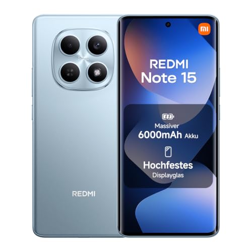 XIAOMI REDMI Note 15 Smartphone 8+256GB, 6000mAh 108MP Kamera Gletscherblau
