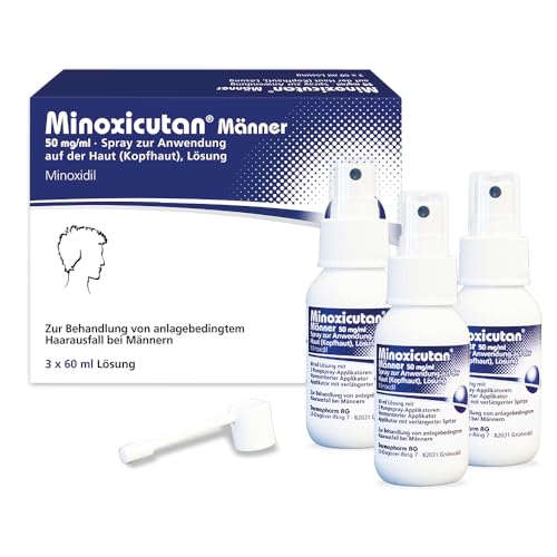 Minoxicutan Männer 50 mg/ml Spray 3x60ml für volles Haar - Stoppt Haarausfall, fördert natürliches Haarwachstum
