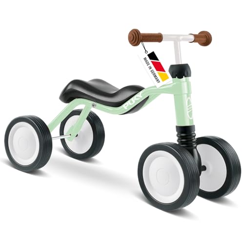 PUKY WUTSCH | Sicheres Rutschfahrzeug | Kinder Laufrad ab 1 Jahr & Lauflernrad ab 1 Jahr | Mit Pendelachse | Sicherheitslenkergriffe | Balance Bike für In- und Outdoor | Farbe Pastell Green