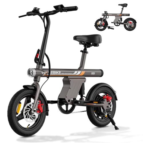 E Bike Klapprad 14 Zoll, bis zu 70 km Reichweite, City Ebike für Erwachsene | 36V 13,5Ah Akku, 250W Motor, Doppelscheibenbremsen, 120kg Max. Belastung, Kompakt & Leicht, Mini E Bike für Damen & Herren