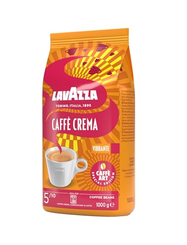 Lavazza, Caffè Crema Leggero, Kaffeebohnen, Ideal für Espresso-Kaffeemaschinen, mit Aromanoten von Kakao und Schokolade, Arabica und Robusta, Intensität 6/10, Mittlerer Röstgrad, 1 kg