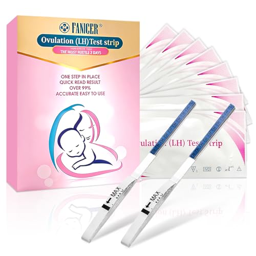 Ovulationstest Streifen 25 mIU/ml – 50er Set Ovulation Test Kit zur Bestimmung der fruchtbaren Tage – Präziser Kinderwunsch Test Teststreifen Eisprung & Fruchtbarkeits Ovulationstests Sets